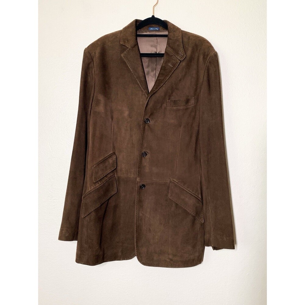 Vintage Polo Ralph Lauren Suede Blazer Jacket Men's Medium Brown Sportscoat